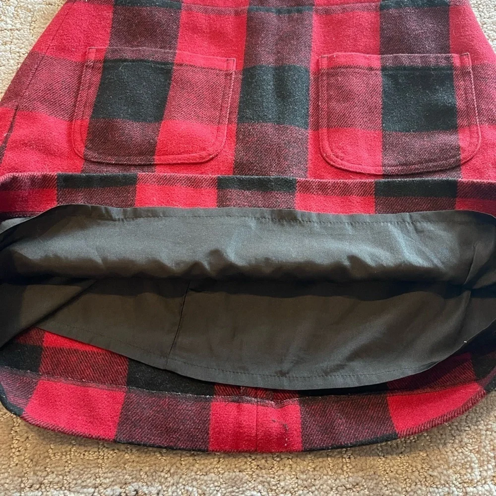 J. Crew Red/Black Checkered A-Line Mini Skirt, Wool Blend, Lined, Holidays, Sz 4 - Picture 10 of 13